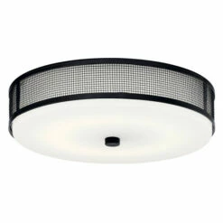 Budget π Kichler Lighting Ceiling Space 13.25 In. 1-Light Black Integrated LED Flush Mount Ceiling Light With Opal Etched Glass βοΈ