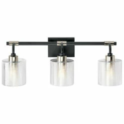 New ❤️ Kichler Lighting Kichler Harvan 25 Inch 3 Light Vanity Light With Clear Ribbed Glass In Black ✔️ -Kichler Lighting Shop unnamed file 6279