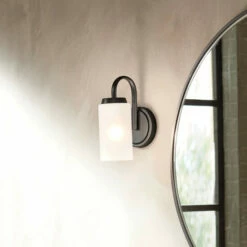 Coupon 🎁 Kichler Lighting Kennewick 1-Light Wall Sconce Black With Etched Glass 😀 -Kichler Lighting Shop unnamed file 628