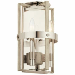 Flash Sale 🛒 Kichler Lighting Kichler Peyton 2-light White Washed Wood Wall Sconce 💯