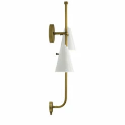 Flash Sale 😀 Kichler Lighting Kichler Sylvia 2 Light Wall Sconce In White And Natural Brass 🛒 -Kichler Lighting Shop unnamed file 6297