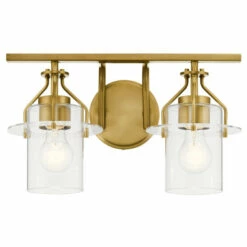 Cheapest 🥰 Kichler Lighting Everett 16 In. 2-Light Natural Brass Vanity Light With Clear Glass 🤩 -Kichler Lighting Shop unnamed file 6312