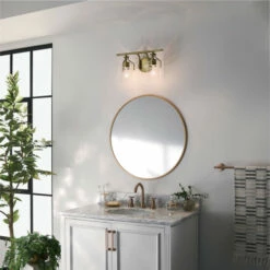 Cheapest 🥰 Kichler Lighting Everett 16 In. 2-Light Natural Brass Vanity Light With Clear Glass 🤩 -Kichler Lighting Shop unnamed file 6314