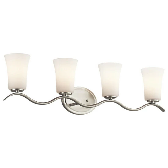 Outlet βοΈ Kichler Lighting Armida Collection 4-light Brushed Nickel Bath/Vanity Light π₯ 3 Outlet βοΈ Kichler Lighting Armida Collection 4-light Brushed Nickel Bath/Vanity Light π₯