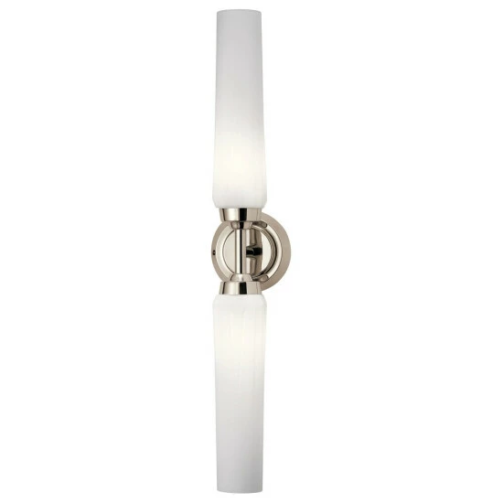 Top 10 π Kichler Lighting Kichler Truby 24.75 Inch 2 Light Vanity Light With Satin Etched Cased Opal Glass In Polished Nickel 𧨠4 Top 10 π Kichler Lighting Kichler Truby 24.75 Inch 2 Light Vanity Light With Satin Etched Cased Opal Glass In Polished Nickel 𧨠- Image 2