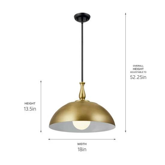 Promo π― Kichler Lighting Fira 18 Inch 1-Light Pendant Natural Brass π€© 6 Promo π― Kichler Lighting Fira 18 Inch 1-Light Pendant Natural Brass π€© - Image 4