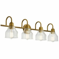 Cheap 🎉 Kichler Lighting Avery 4-Light Vanity Light Natural Brass 😉