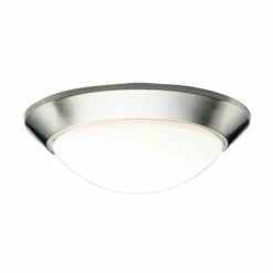 Hot Sale 😉 Kichler Lighting Ceiling Space Collection 2-light Brushed Nickel Flush Mount 👏