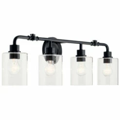 Brand new 🎁 Kichler Lighting Gunnison 33.75 Inch 4-Light Vanity Light Black 😉