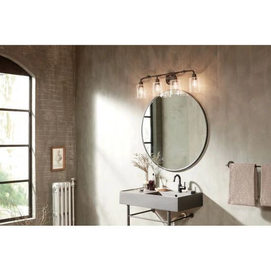 Brand new π Kichler Lighting Gunnison 33.75 Inch 4-Light Vanity Light Black π 8 Brand new π Kichler Lighting Gunnison 33.75 Inch 4-Light Vanity Light Black π - Image 6