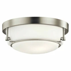 Best deal 🥰 Kichler Lighting Belmont Collection 2-light Brushed Nickel Flush Mount - Brushed Nickel 😀