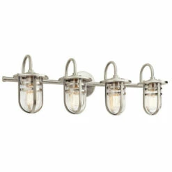 Cheapest 🧨 Kichler Lighting Caparros Collection 4-light Brushed Nickel Bath/Vanity Light 😀