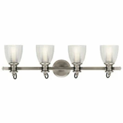 Budget 🌟 Kichler Lighting Flagship Collection 4-light Pewter Bath/Vanity Light 👍