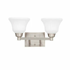 Best Sale 🤩 Kichler Lighting Langford Collection 2-light Brushed Nickel Bath/Vanity Light ⌛