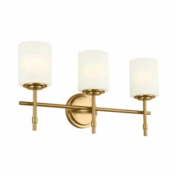Wholesale 👏 Kichler Lighting Ali 23.25 In. 3-Light Brushed Natural Brass Vanity Light 💯