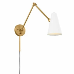 Coupon 🔥 Kichler Lighting Sylvia 32.5 In. 1-Light White And Natural Brass Wall Sconce 🎁