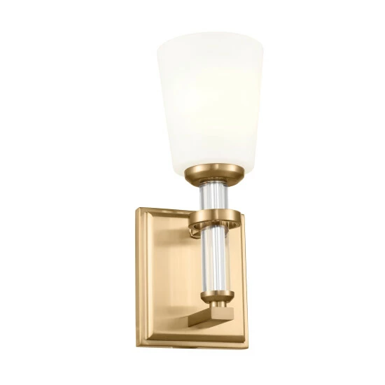 Flash Sale 𧨠Kichler Lighting Rosalind 1-Light Brushed Natural Brass Wall Sconce With Glass Shade - 12.5 In π 3 Flash Sale 𧨠Kichler Lighting Rosalind 1-Light Brushed Natural Brass Wall Sconce With Glass Shade - 12.5 In π