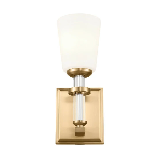 Flash Sale 𧨠Kichler Lighting Rosalind 1-Light Brushed Natural Brass Wall Sconce With Glass Shade - 12.5 In π 4 Flash Sale 𧨠Kichler Lighting Rosalind 1-Light Brushed Natural Brass Wall Sconce With Glass Shade - 12.5 In π - Image 2