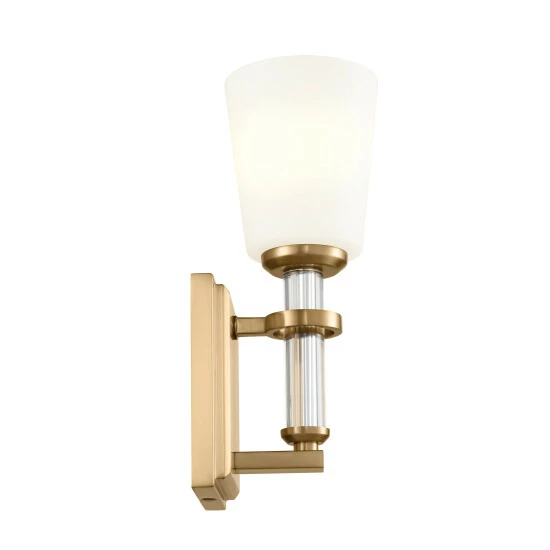 Flash Sale 𧨠Kichler Lighting Rosalind 1-Light Brushed Natural Brass Wall Sconce With Glass Shade - 12.5 In π 5 Flash Sale 𧨠Kichler Lighting Rosalind 1-Light Brushed Natural Brass Wall Sconce With Glass Shade - 12.5 In π - Image 3