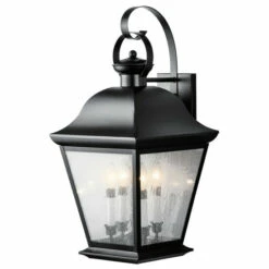 Best deal ⭐ Kichler Lighting Mount Vernon Collection 4-light Black Outdoor Wall Lantern 😀