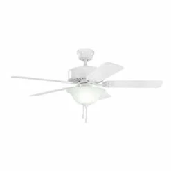 New 😉 Kichler Lighting Renew Select Collection 50-inch White Ceiling Fan W/Light 🌟