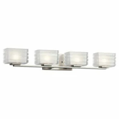 Discount 😉 Kichler Lighting Bazely Collection 4-light Brushed Nickel Halogen Bath/Vanity Light 🛒