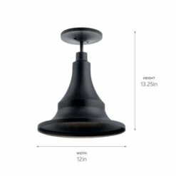 New 🥰 Kichler Lighting Kichler Hampshire 16.75 Inch 1 Light Large Outdoor Pendant/Semi Flush In Textured Black 😍 -Kichler Lighting Shop unnamed file 6554