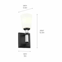 Cheapest 🎉 Kichler Lighting Rosalind 1-Light Black Wall Sconce With Glass Shade - 12.5 In 💯 -Kichler Lighting Shop unnamed file 6564