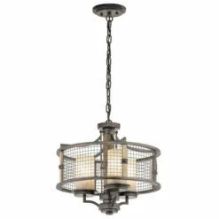 Flash Sale 🔥 Kichler Lighting Ahrendale Collection 3-light Anvil Iron Chandelier/Semi Flush Mount ✨