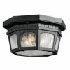 Best Pirce ❤️ Kichler Lighting Courtyard Collection 3-light Textured Black Outdoor Flush Mount 😉