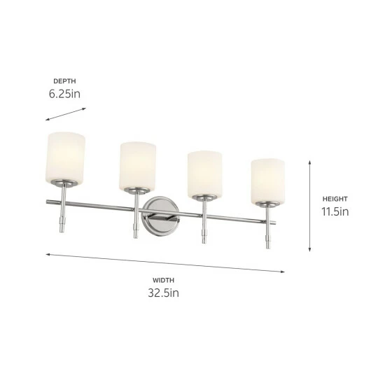 Deals π€© Kichler Lighting Ali 32.5 In. 4-Light Polished Nickel Vanity Light β€οΈ 7 Deals π€© Kichler Lighting Ali 32.5 In. 4-Light Polished Nickel Vanity Light β€οΈ - Image 5