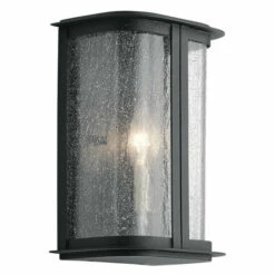 Brand new 𧨠Kichler Lighting Kichler Timmin 10 Inch 1 Light Wall Light With Clear Seeded Glass In Distressed Black β¨