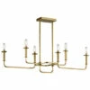 Best deal 🤩 Kichler Lighting Alden Collection 6-light Natural Brass Linear Chandelier 😍