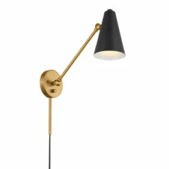 Best reviews of 🌟 Kichler Lighting Sylvia 19.75 In. 1-Light Black And Natural Brass Wall Sconce 😍