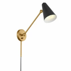 Best reviews of 🌟 Kichler Lighting Sylvia 19.75 In. 1-Light Black And Natural Brass Wall Sconce 😍 -Kichler Lighting Shop unnamed file 6716