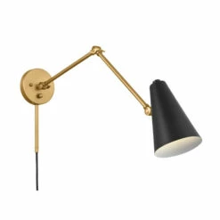 Promo 🔥 Kichler Lighting Sylvia 32.5 In. 1-Light Black And Natural Brass Wall Sconce ✔️ -Kichler Lighting Shop unnamed file 6837