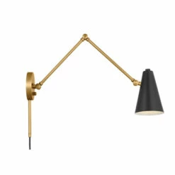 Promo 🔥 Kichler Lighting Sylvia 32.5 In. 1-Light Black And Natural Brass Wall Sconce ✔️ -Kichler Lighting Shop unnamed file 6838