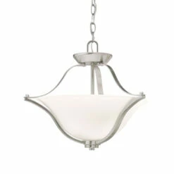 Outlet 🎉 Kichler Lighting Langford Collection 2-light Brushed Nickel LED Pendant/Semi Flush Mount 🔥