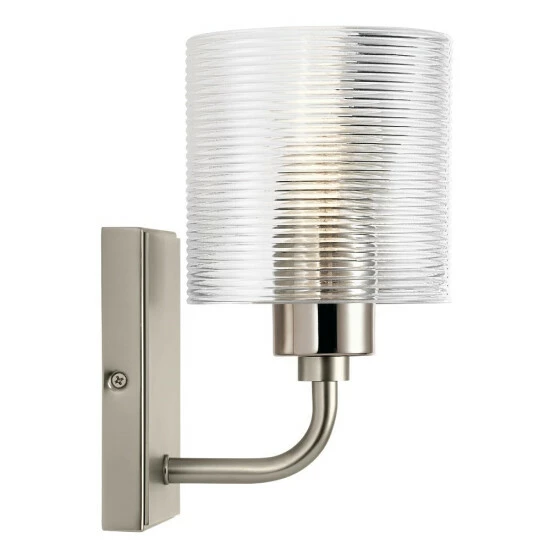 Buy π Kichler Lighting Kichler Harvan 9.25 Inch 1 Light Wall Sconce With Clear Ribbed Glass In Satin Nickel π₯° 6 Buy π Kichler Lighting Kichler Harvan 9.25 Inch 1 Light Wall Sconce With Clear Ribbed Glass In Satin Nickel π₯° - Image 4