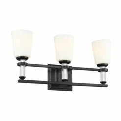 Deals 😉 Kichler Lighting Rosalind 23.75 In. 3 Light Black Vanity Light 😀