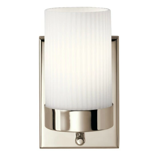 Cheap β€οΈ Kichler Lighting Kichler Ciona 9 Inch 1 Light Wall Sconce With Round Ribbed Glass In Polished Nickel π 4 Cheap β€οΈ Kichler Lighting Kichler Ciona 9 Inch 1 Light Wall Sconce With Round Ribbed Glass In Polished Nickel π - Image 2