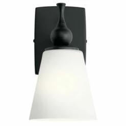 Best deal ❤️ Kichler Lighting Kichler Cosabella 6 Inch 1 Light Wall Sconce With Satin Etched Case Opal In Black 🧨 -Kichler Lighting Shop unnamed file 7010