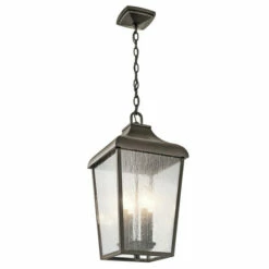 Outlet 🎁 Kichler Lighting Forestdale Collection 4-light Olde Bronze Outdoor Pendant ⭐