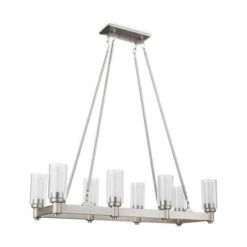 New 🥰 Kichler Lighting Circolo Collection 8-light Brushed Nickel Linear Chandelier 🤩 -Kichler Lighting Shop unnamed file 7066