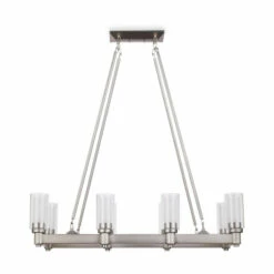 New 🥰 Kichler Lighting Circolo Collection 8-light Brushed Nickel Linear Chandelier 🤩 -Kichler Lighting Shop unnamed file 7067