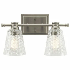Flash Sale 👏 Kichler Lighting Nadine Collection 2-light Brushed Nickel Bath/Vanity Light ❤️