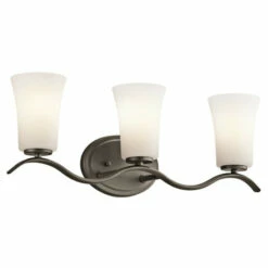 Cheapest ⭐ Kichler Lighting Armida Collection 3-light Olde Bronze Bath/Vanity Light ✔️