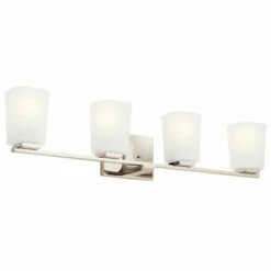 Cheap 🎁 Kichler Lighting Roehm 4-Light Vanity Light Polished Nickel 👏