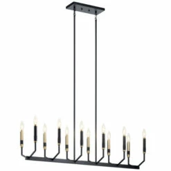 Top 10 🔔 Kichler Lighting Kichler Armand 42.75 Inch 12 Light Linear Chandelier In Black And Bronze Finish 🔔