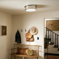 Outlet 😀 Kichler Lighting Serca 18 In. 3-Light Polished Nickel Flush Mount Light 🔔 -Kichler Lighting Shop unnamed file 7177